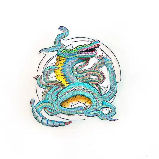 serpiente emplumada azteca tattoo design idea