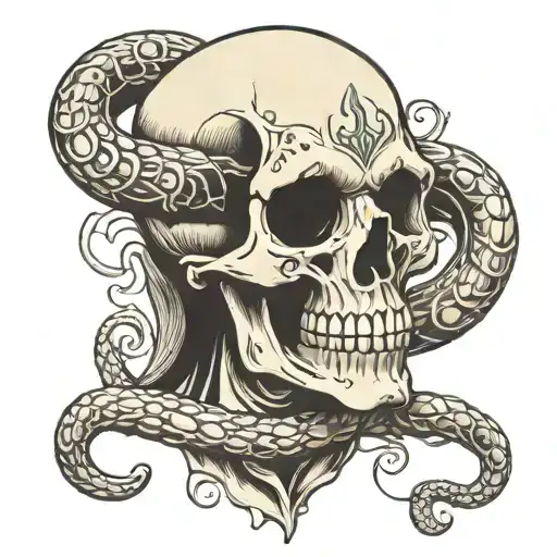 death eater skull and snake tattoo design idea