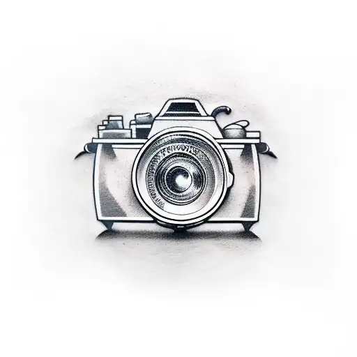 vintage SLR camera tattoo design idea