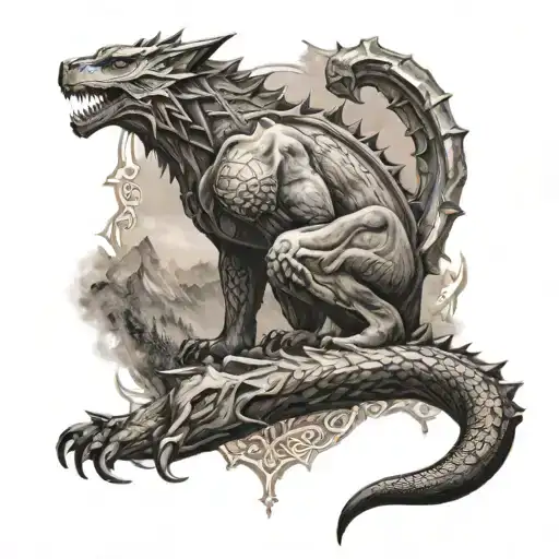 fading skyrim tattoo design idea