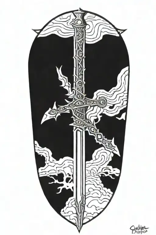 daedric sword skyrim tattoo design idea