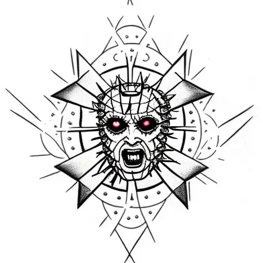 hellraiser box with chains coming out tattoo design idea