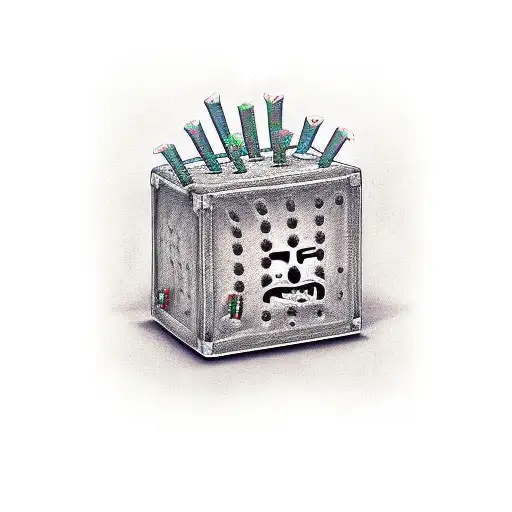 Musical notes forming a HELLRAISER BOX tattoo design idea