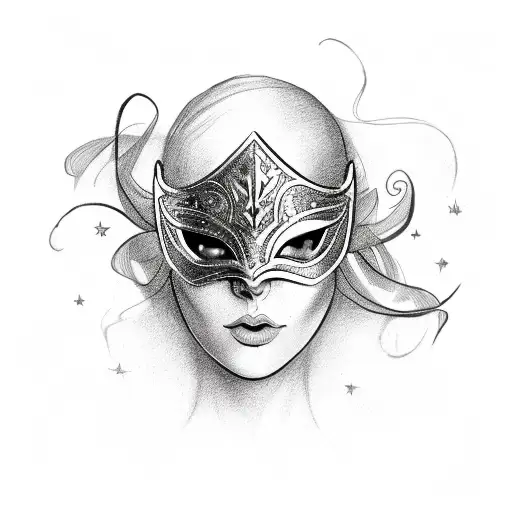 Rose, Poison, Fire, Stars, and masquerade mask  tattoo design idea