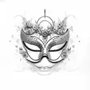 Rose, Poison, Fire, Stars, and masquerade mask  tattoo design idea