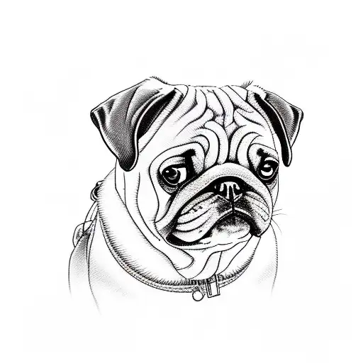 pug buda tattoo design idea