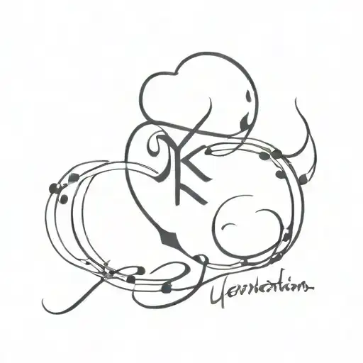 xxxtentacion and text his music note intertwined tattoo design idea