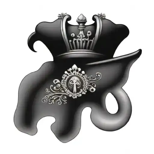 queen crown lock & key design inspired tattoo   tattoo design idea