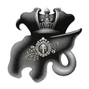 queen crown lock & key design inspired tattoo   tattoo design idea