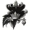 queen crown lock & key design inspired tattoo   tattoo design idea