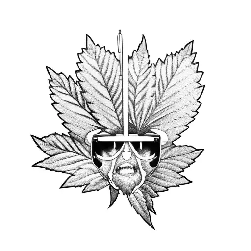 A pinup girl dressed as a medic, holding a marijuana leaf instead of a medical symbol tattoo design idea