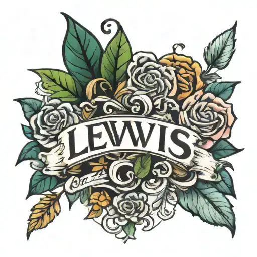 Lewis name tattoo tattoo design idea