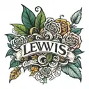 Lewis name tattoo tattoo design idea
