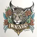 Lewis name tattoo tattoo design idea