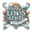 Lewis name tattoo tattoo design idea