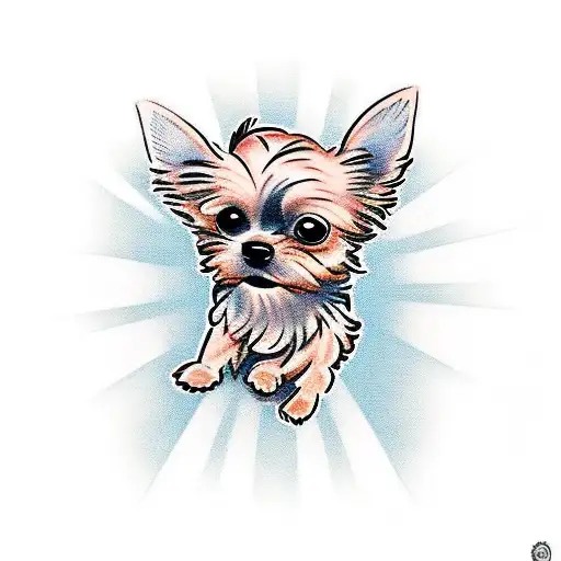 Dog chihuahua yorkie tattoo design idea