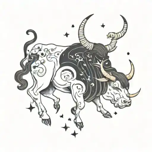 taurus constellation tattoo design idea