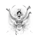 Create a tattoo design combining salsa and zouk dance movements with artistic elements tattoo design idea