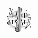 Incorporate piano keys and musical notes with a Caribbean twist tattoo design idea