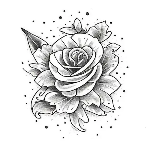 December, January, November, April, August birth flowers in a bouquet tattoo design idea