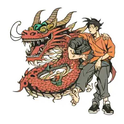 Jin & Jang with dragon tattoo design idea