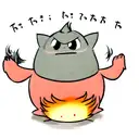 two hands, one face down and the other facing up. calcifer from howls moving castle between their hands tattoo design idea