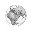 A detailed world map with vibrant colors, highlighting the countries you've visited and incorporating elements of radiation therapy to represent your occupation tattoo design idea