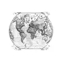 A detailed world map with vibrant colors, highlighting the countries you've visited and incorporating elements of radiation therapy to represent your occupation tattoo design idea