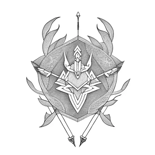 bow and arrow  tattoo design idea