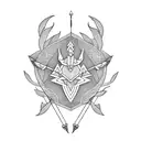 bow and arrow  tattoo design idea