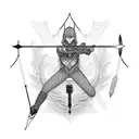 bow and arrow  tattoo design idea