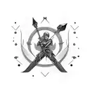 bow and arrow  tattoo design idea