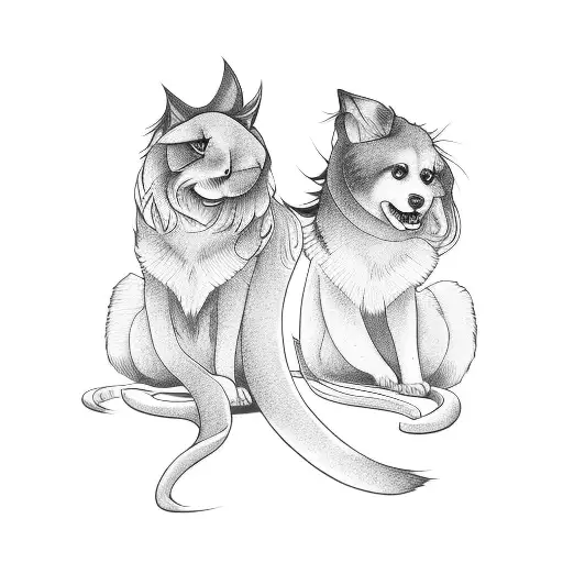 brunette ginger friendship tattoo design idea