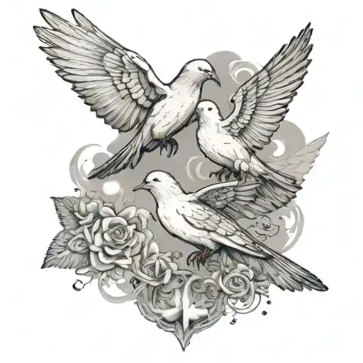 Doves + creation of man tattoo design idea