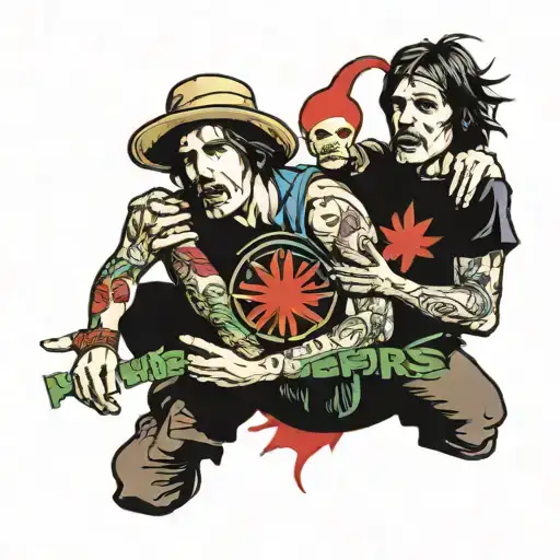 red hot chili peppers band wrist tattoo  tattoo design idea