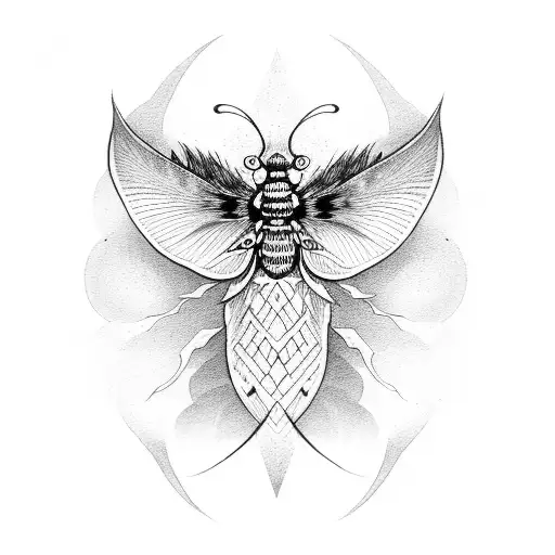 death moth tattoo design idea