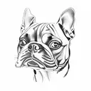Boston terrier with roses around it  tattoo design idea