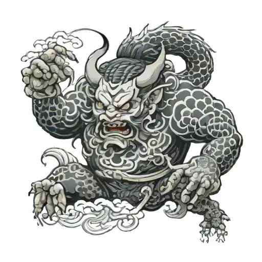 raijin god tattoo design idea