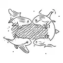 two whales, free and mysterious tattoo design idea