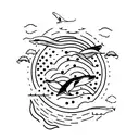 two whales, free and mysterious tattoo design idea