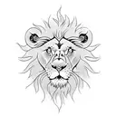 lion head and sun tattoo design idea