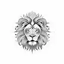 lion head and sun tattoo design idea