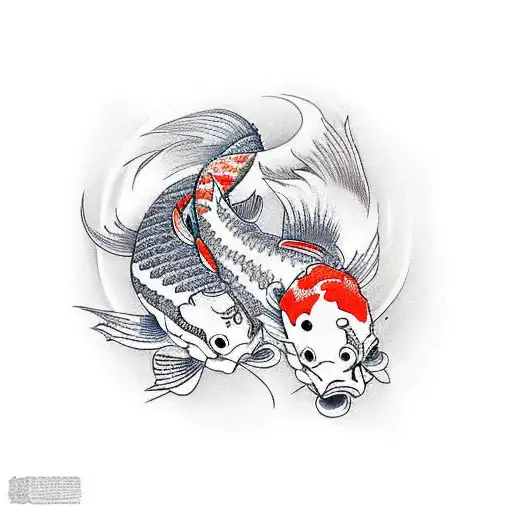 Realism Koi Fish Tattoo Idea - BlackInk AI