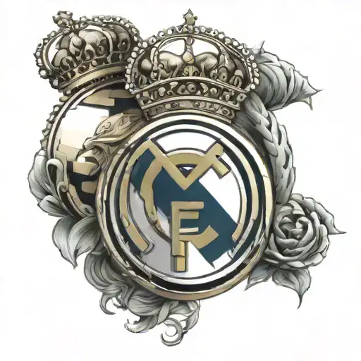 goddess Cibeles and logo Real Madrid football club tattoo design idea