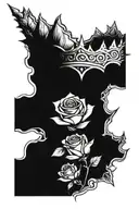 rose spike crown tattoo design idea