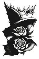 rose spike crown tattoo design idea
