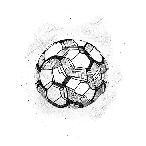a kid a stadium and a soccer ball  tattoo design idea