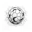 a kid a stadium and a soccer ball  tattoo design idea