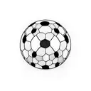 a kid a stadium and a soccer ball  tattoo design idea