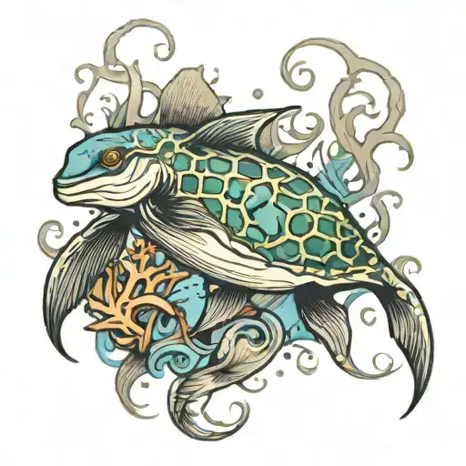 grunge sea life tattoo design tattoo design idea